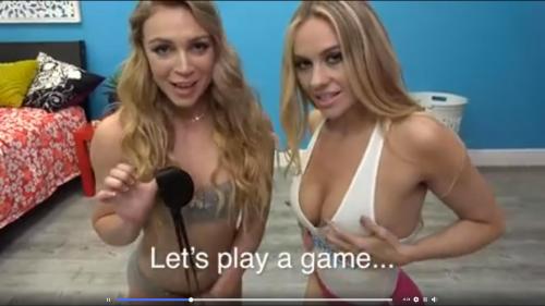 always do a reversed search, if you had this would be the answer: It is an advertisement for the popular cam model streaming site CamSoda.com, starring Addie Andrews (right) and Zoey Taylor (left). Proof: https://twitter.com/IAmAddieAndrews/status/1104985243923099648

figure out who is who from this ;)