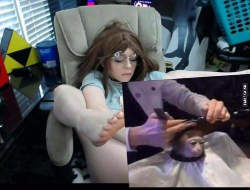 Goldengoddessxxx's from chaturbate
.. and the meme is MonkeyHaircut - viral video